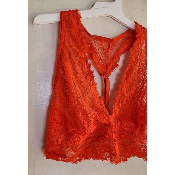 New Auden Women's Orange Lace Bralette Racerback Adjustable Straps Size S - Picture 2 of 6